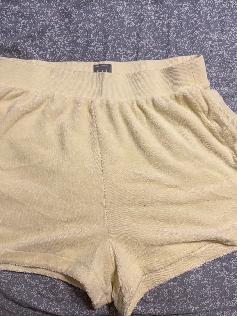 GAP canary yellow terry cloth Shorts y2k cottagecore vintage cozy summer lounge